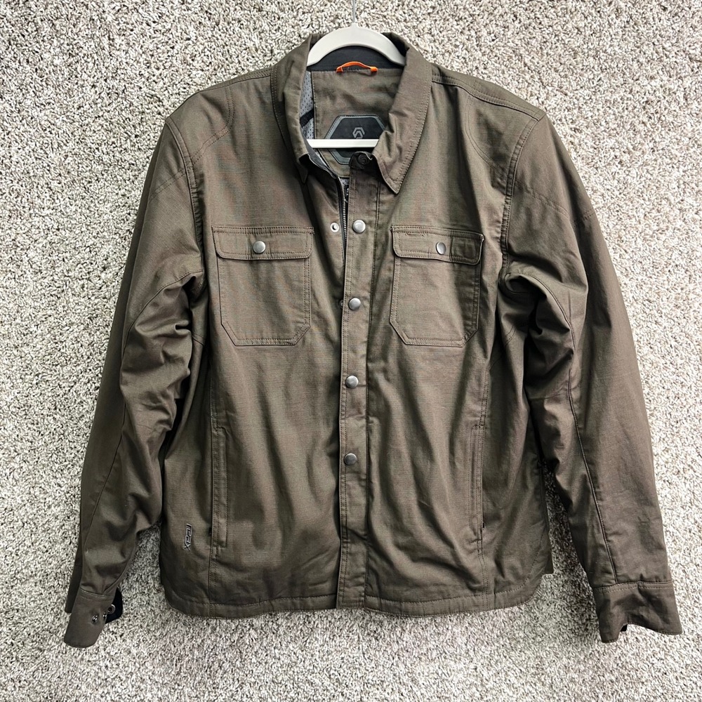 REAX Brown Bridger Motorcycle Riding Shirt Jacket w/ Shoulder & Elbow Pads 2XL